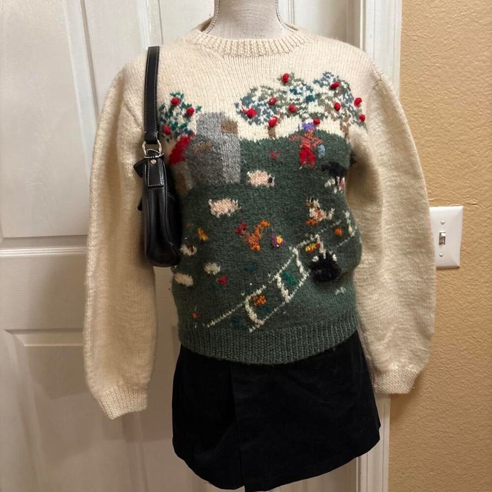 White Wheeler & Martha wool sweater. Size medium